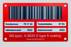 Punainen alumiinikyltti, anodisoitu alumiini