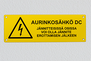 Aurinkosähköasennus merkintä