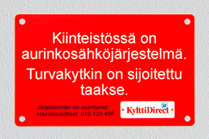Aurinkosähkö DC varoitus
