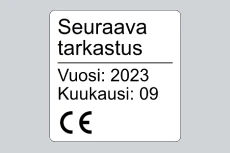 Seuraava tarkastus CE merkintä