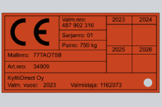 CE merkintä harjattu alumiini