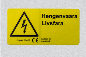 Heijastava sähköalan varoitustarra