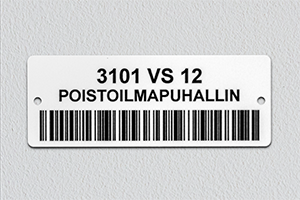 Muovikyltti viivakoodilla