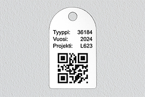 Ripustettava merkintä QR-koodilla