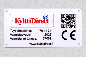 Neliväritulostettu CE-kilpi muovia