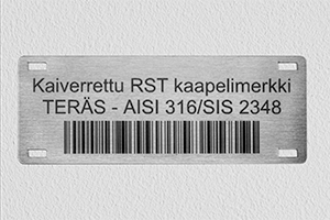 RST kaapelimerkintä viivakoodilla
