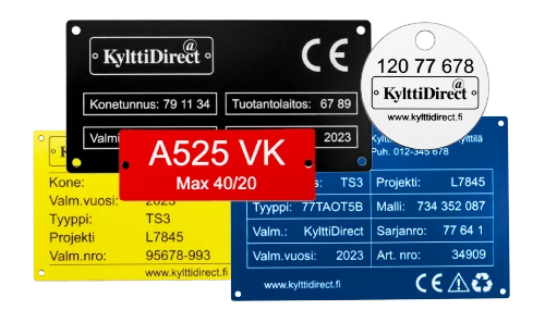 Kaiverretut muovikyltit