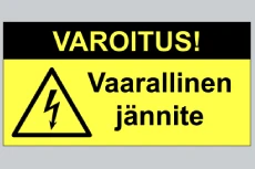 Varoitustarra, vaarallinen jännite