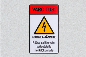 Varningsskylt, högspänning