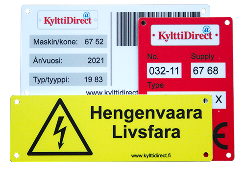 Printade hårdplastskyltar
